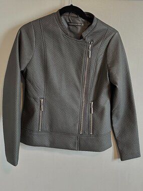 Mado et les Autres Zipper Black BikerJacket Black Women's size Small (38) NWOT